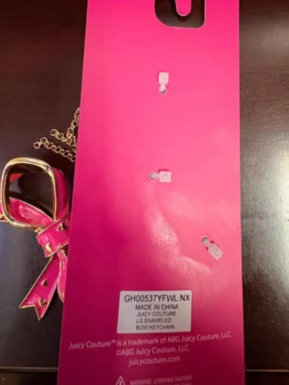 Juicy Couture Pink Bow Keychain
